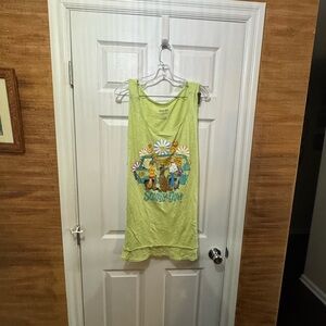 Torrid 6 Light Green Scooby Doo Graphic Tank Top with Floral and Character Print